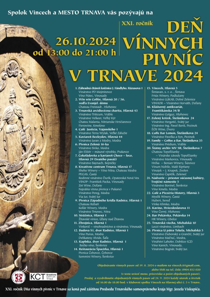 Deň vínnych pivníc v Trnave 2024