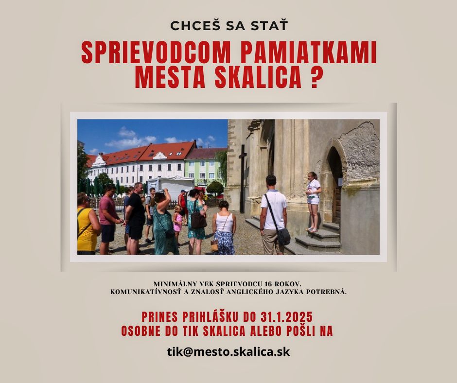 Mesto Skalica hľadá sprievodcov